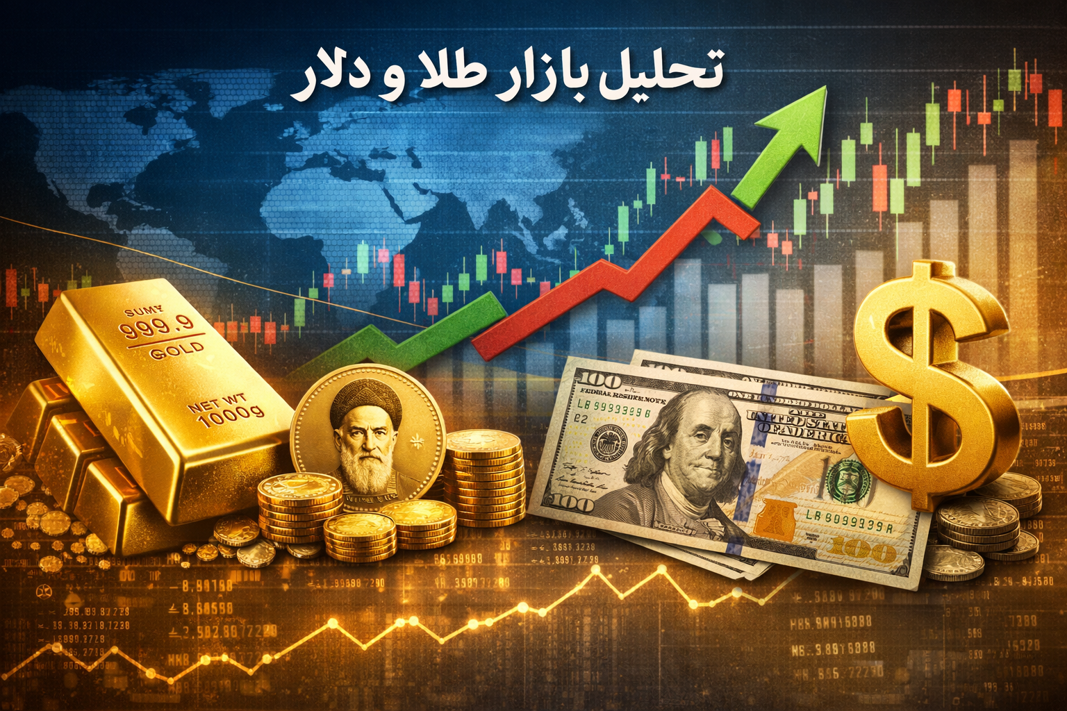 تحلیل روز بازار طلا و دلار - ۱۶ خرداد ۱۴۰۵